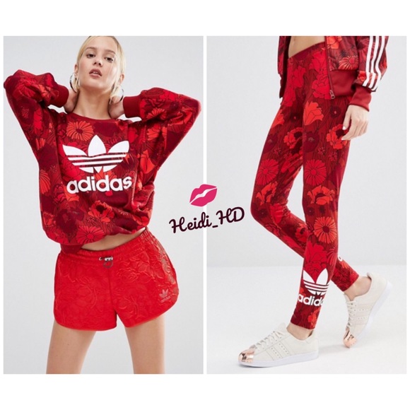 adidas Other - 🔥Adidas Originals Red Floral Outfit🔥